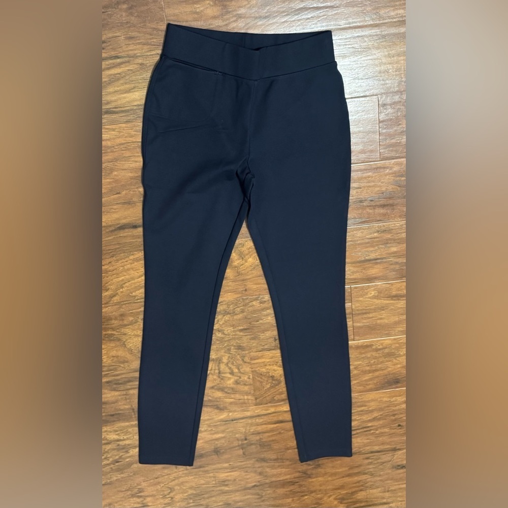 Quince Ultra-Stretch Ponte Skinny Pants Navy High Waisted Soft Stretch XS